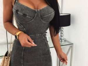 Denim hip dress