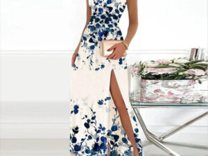 Off-the-shoulder Hollow-out Waist Slimming Mid-length Dress