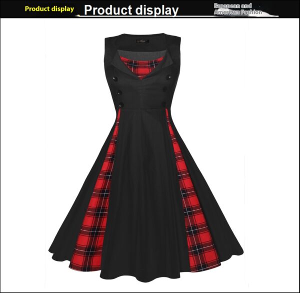Women's Waist-tight Large Swing Hepburn Style Elegant Retro Dress - Image 6