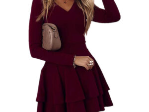 Temperament Was Thin French Solid Color Base Dress
