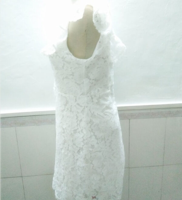 Lace Round Neck Sleeveless High Waist Dress - Image 3
