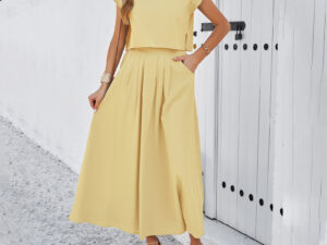 Women's Minimalist Casual Sleeveless Top And Long Skirt Set