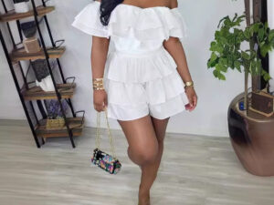 Multi-layer Stitching European And American Women's Clothing Pleated Jumpsuit