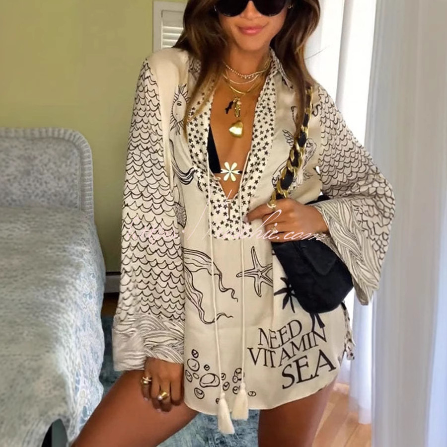 Women's Shirt Shorts Loose Printing Suit - Image 3