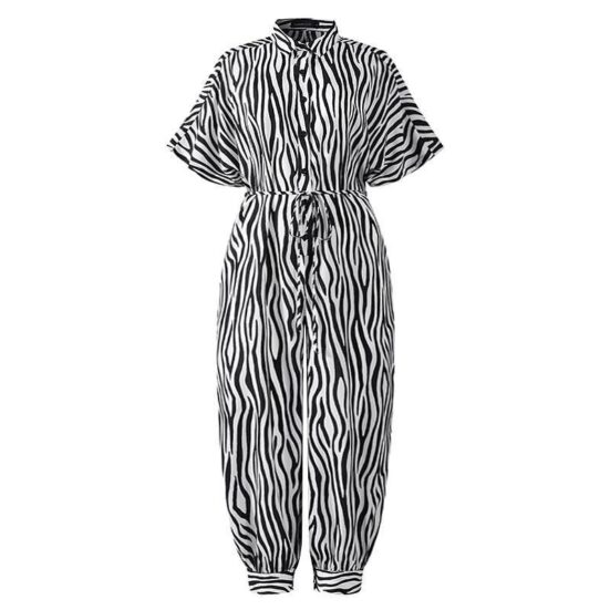 Retro women's short-sleeved button casual pants - Image 8