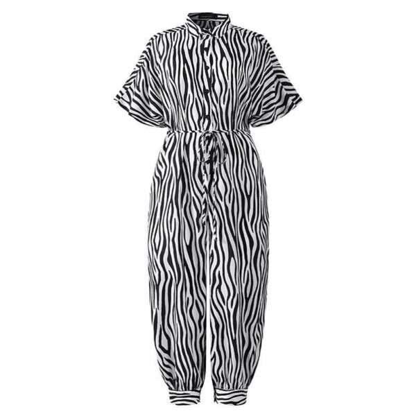 Retro women's short-sleeved button casual pants - Image 8