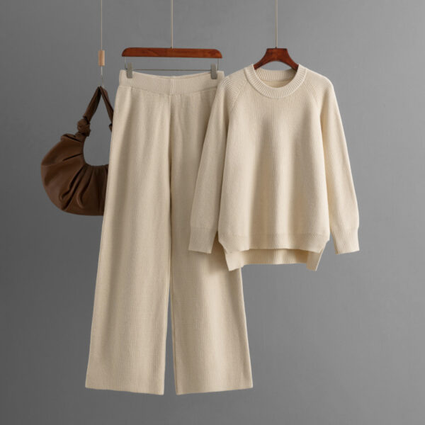 Loose Knitted Long Sleeves Two-piece Set For Women - Image 7