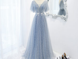 Evening Dress Female Elegant Temperament Host V-neck Super Fairy Thin Long Style