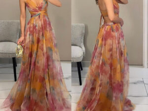 Ladies' Mesh Printing Slip Dress