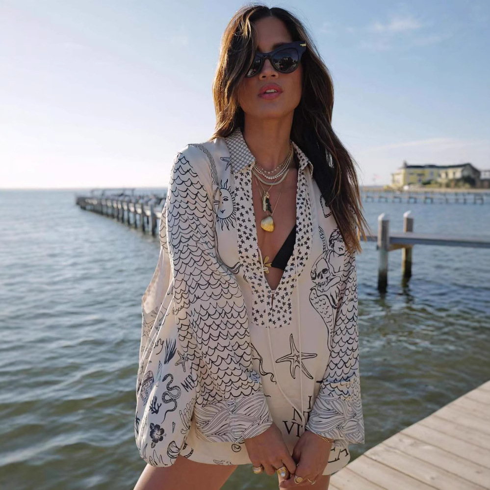 Women's Shirt Shorts Loose Printing Suit - Image 9