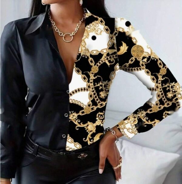 Women's Printed Belted Shirt - Image 4
