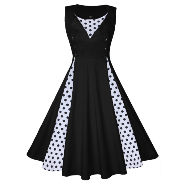 Women's Waist-tight Large Swing Hepburn Style Elegant Retro Dress - Image 9