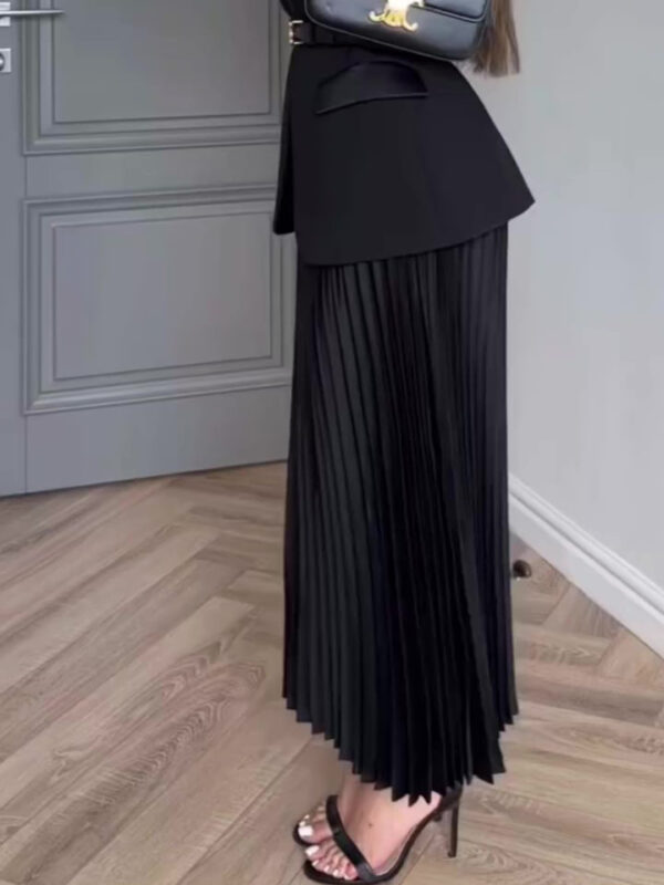 Solid Color Blazer & Pleated Skirt Suit (Copy) - Image 2