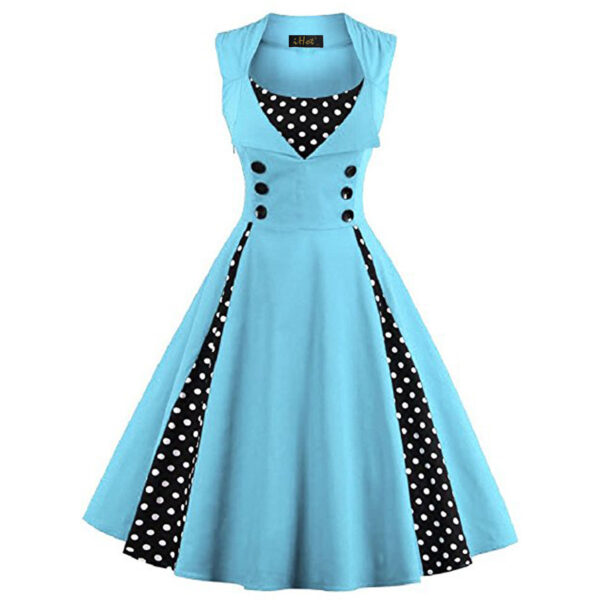 Women's Waist-tight Large Swing Hepburn Style Elegant Retro Dress - Image 10