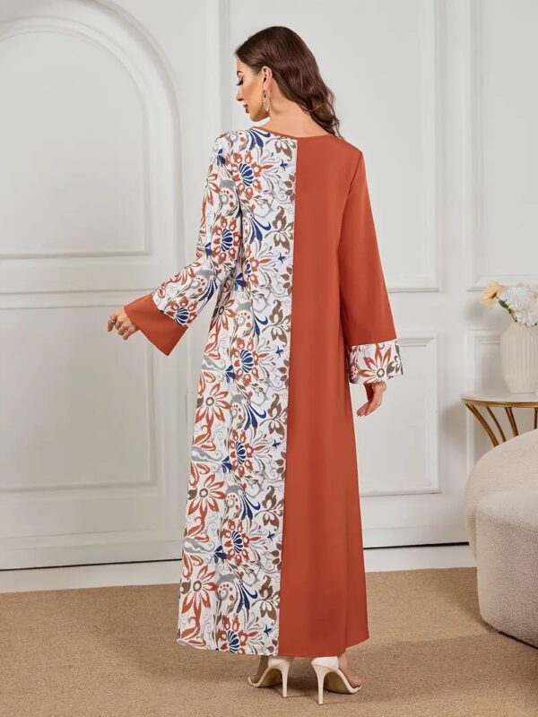 Women's Printed Long Skirt - Polyester Fiber, Machine Washable, Opaque - Image 4