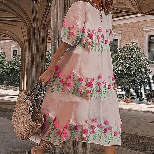 Women's Fashion Half Sleeves Loose Women's Clothing Dress - Image 9