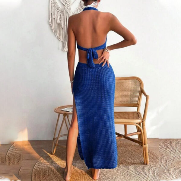 European And American Summer Beach Dress Women's Solid Color Sexy - Image 8