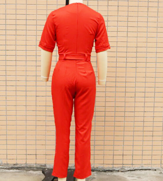 Women's Clothing Fashion Tailored Collar Fit Slim-fit Commute Jumpsuit - Image 5