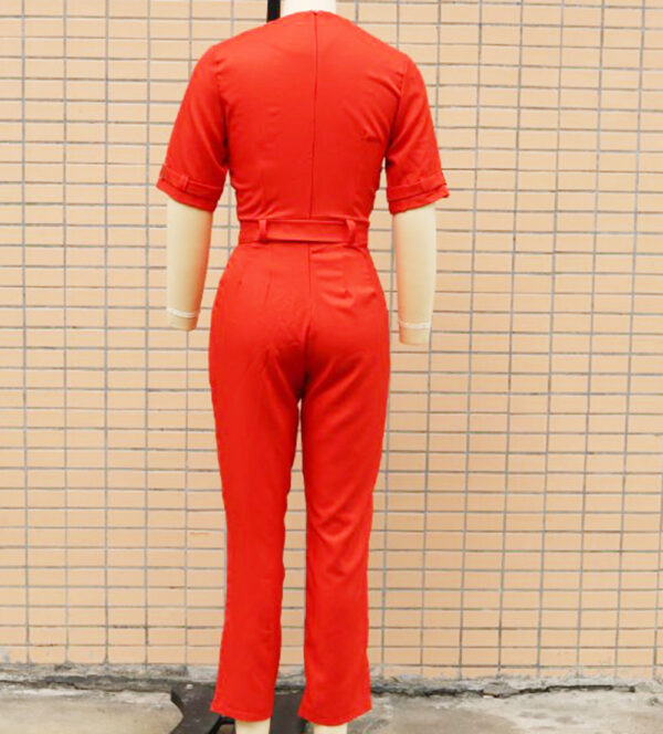 Women's Clothing Fashion Tailored Collar Fit Slim-fit Commute Jumpsuit - Image 5