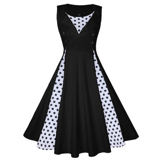 Women's Waist-tight Large Swing Hepburn Style Elegant Retro Dress - Image 5
