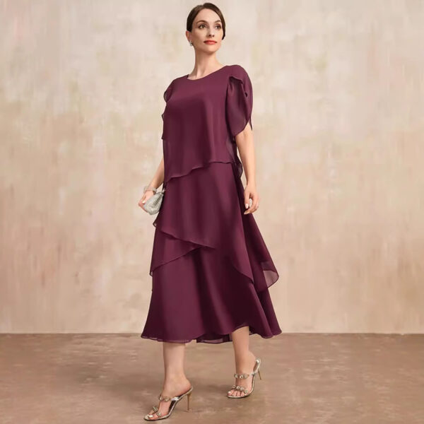 Women's Loose Belly-covering Layers Of Chiffon Dress - Image 3