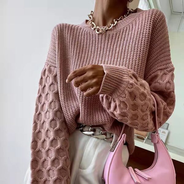 Pullover Knitting Round Neck Sweaters - Image 9