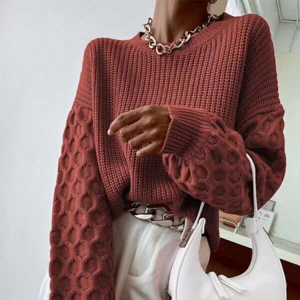 Pullover Knitting Round Neck Sweaters - Image 5