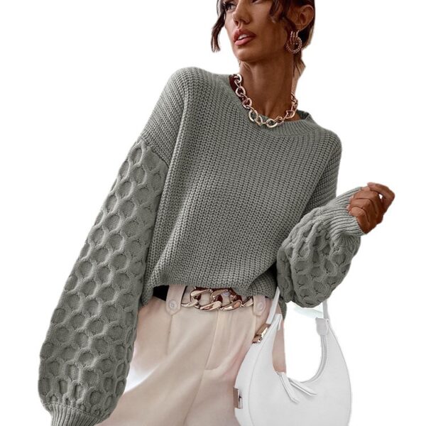 Pullover Knitting Round Neck Sweaters - Image 3