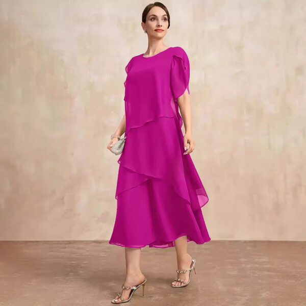 Women's Loose Belly-covering Layers Of Chiffon Dress - Image 5