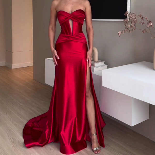 Elegant Chest-wrapped Off-neck Long Banquet - Image 3