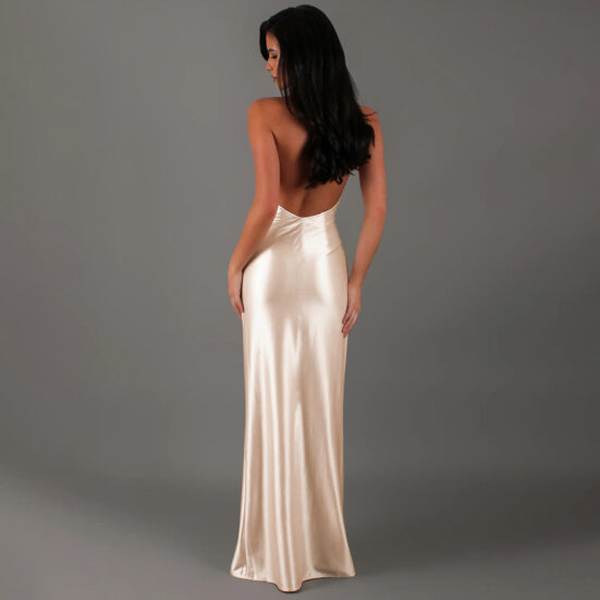 Women's Fashion Deep V Halter Backless Dress - Image 3