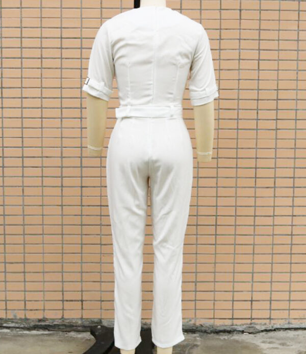 Women's Clothing Fashion Tailored Collar Fit Slim-fit Commute Jumpsuit - Image 9