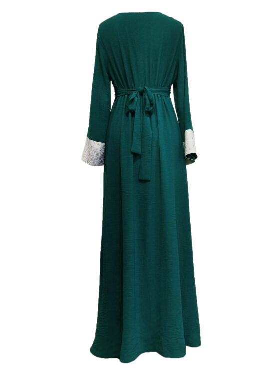 Embroidery Applique Muslim Tunic Robe Dress - Image 7