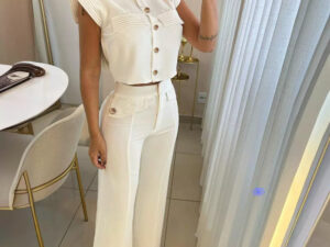 Striped Stitching Single-breasted Women's Suit