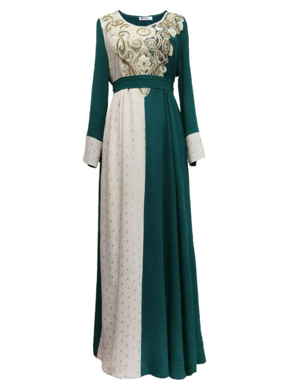 Embroidery Applique Muslim Tunic Robe Dress - Image 9