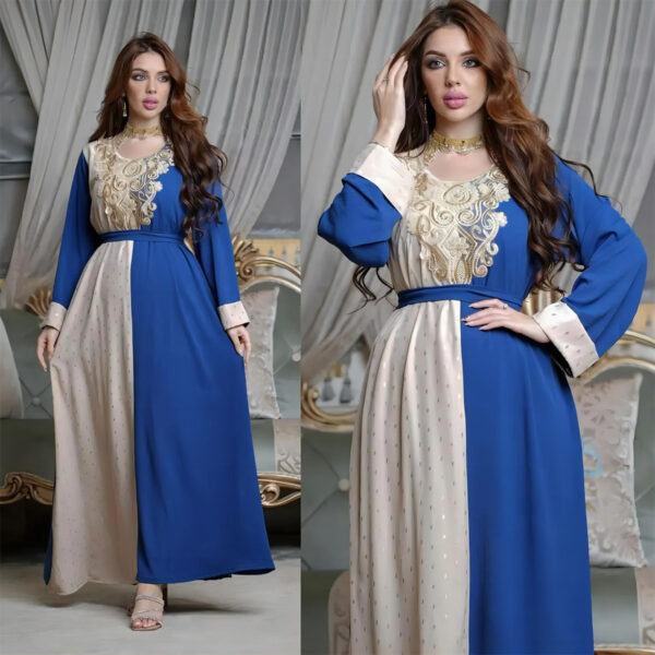 Embroidery Applique Muslim Tunic Robe Dress - Image 6