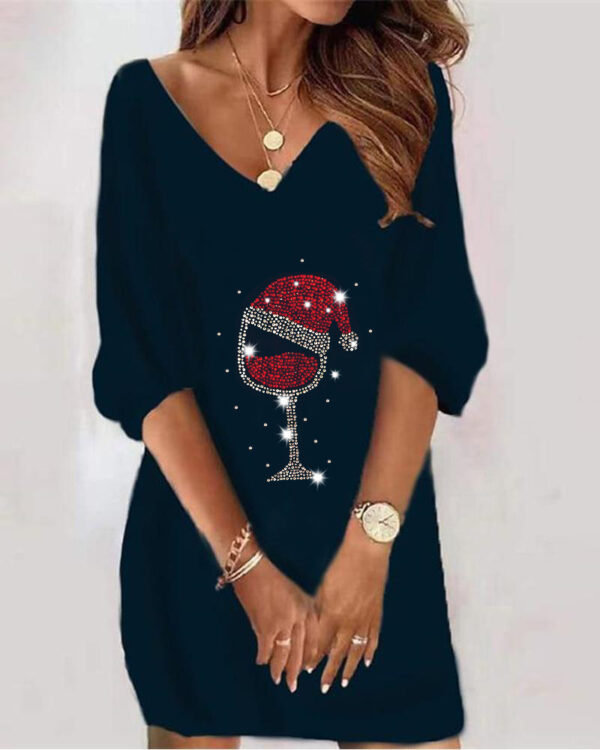 Women's Gorgeous Red Foam Beads Plain Plush Dress - Image 10