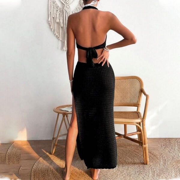 European And American Summer Beach Dress Women's Solid Color Sexy - Image 7